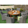 Hot trendy UV resistance Wicker PE Rattan Dining set table and 4 chairs Outdoor Furniture